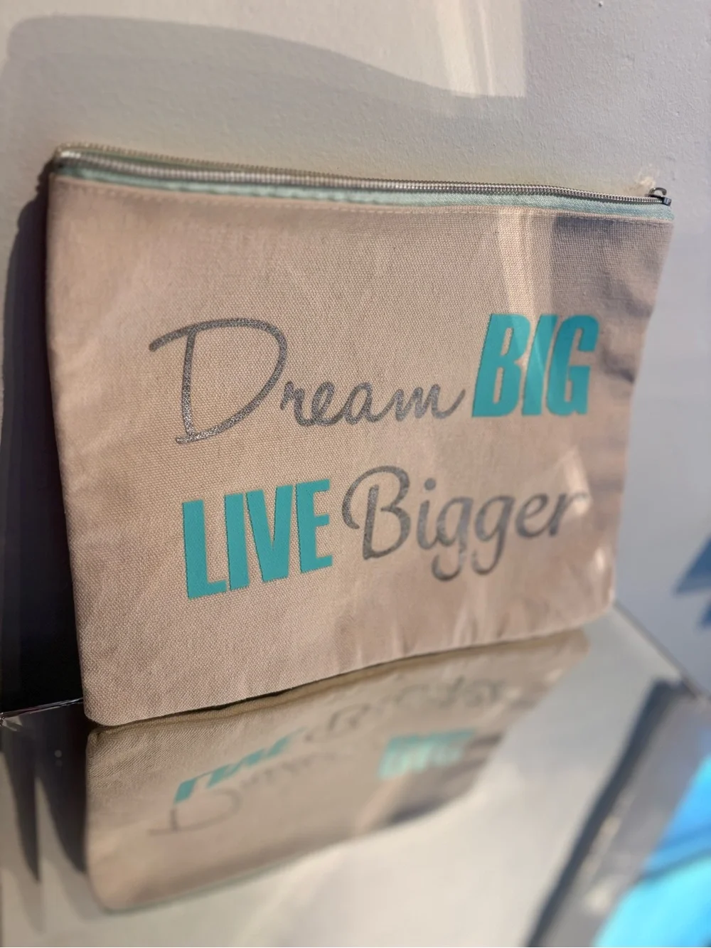 Motivating Quote Small Zip Accessories Bag